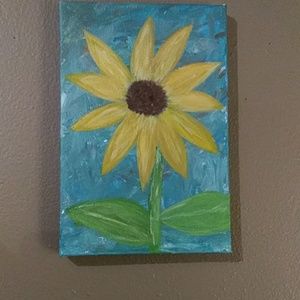 Sunflower acrylic painting wall art
